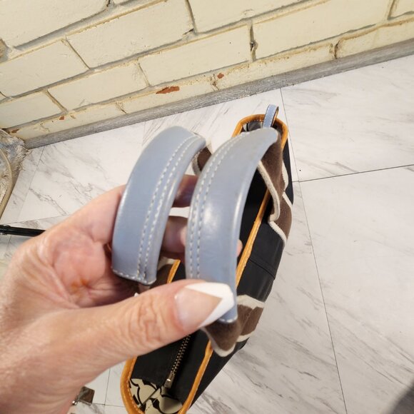 Vintage Coach Hampton Black & Blue Handbag Satchel Purse - Picture 4 of 14